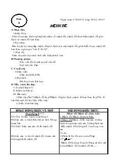 Bài giảng Mệnh đề (tiết 4)