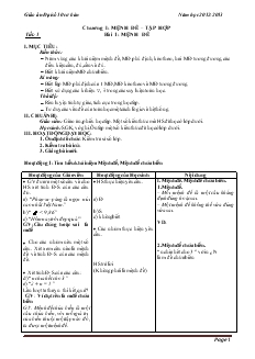 Bài giảng Tiết: 1 - Bài 1: Mệnh đề (tiết 2)