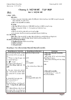 Bài giảng Tiết: 1 - Bài 1: Mệnh đề (tiết 3)