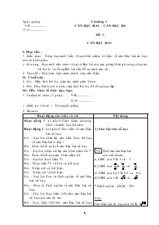 Bài giảng Tiết 1: Căn bậc hai (tiếp)