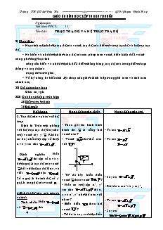 Bài giảng Tiết 11: Trục toạ độ và hệ trục toạ độ