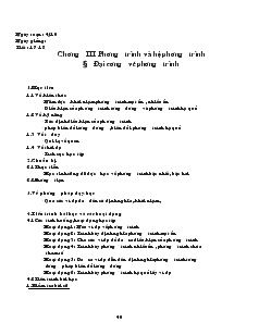 Bài giảng Tiết 17, 18: Đại cương về phương trình (tiếp)