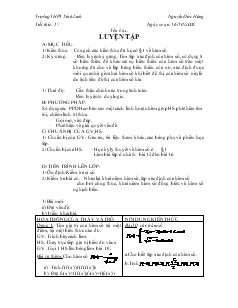 Bài giảng Tiết 17: Luyện tập (tiết 11)