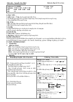 Bài giảng Tiết 19: Luyện tập (tiếp theo)