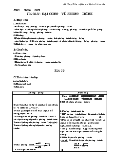 Bài giảng Tiết 20 - 21: Đại cương về phương trình