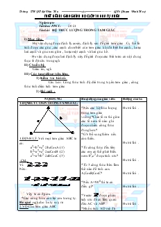 Bài giảng Tiết 20, 21: Hệ thức lượng trong tam giác
