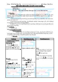 Bài giảng Tiết 27, 28: Phương trình tổng quát của đường thẳng (tiếp)