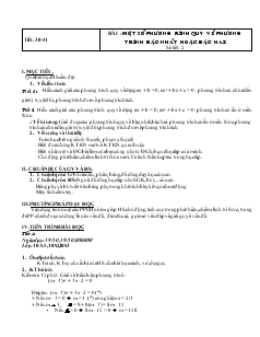 Bài giảng Tiết 30, 31: Một số phương rình quy về phương trình bậc nhất hoặc bậc hai