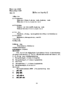 Bài giảng Tiết : 30 Kiểm tra học kỳ I