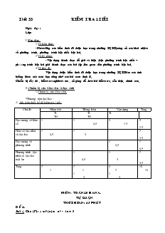 Bài giảng Tiết 33: Kiểm tra 1 tiết