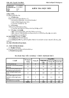 Bài giảng Tiết 33: Kiểm tra một tiết (tiếp theo)