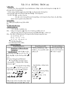 Bài giảng Tiết 35: Bài 4: Đường tròn