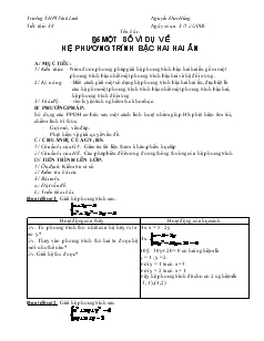 Bài giảng Tiết 38 - Bài 5: Một số ví dụ về hệ phương trình bậc hai hai ẩn