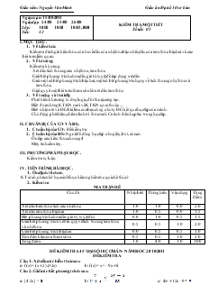 Bài giảng Tiết 42: Kiểm tra một tiết