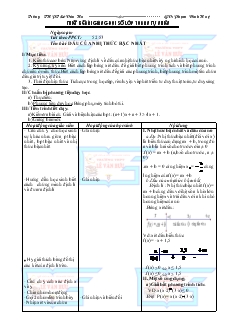 Bài giảng Tiết 51, 52: Dấu của nhị thức bậc nhất