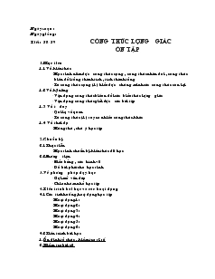 Bài giảng Tiết : 58 - 59 Công thức lượng giác ôn tập (tiếp)