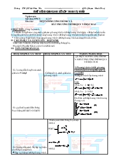 Bài giảng Tiết 62, 63: Một số phương trình và bất phương trình quy về bậc hai