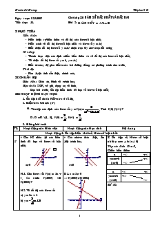 Bài giảng Tiết dạy: 11 - Bài 2: Hàm số y = ax + b