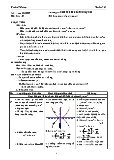 Bài giảng Tiết dạy: 13 - Bài 3: Hàm số bậc hai