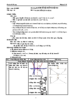 Bài giảng Tiết dạy: 14 - Bài 3: Hàm số bậc hai