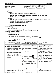 Bài giảng Tiết dạy: 17 - Bài 1: Đại cương về phương trình
