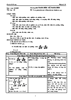 Bài giảng Tiết dạy: 18 - Bài 1: Đại cương về phương trình