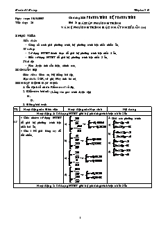 Bài giảng Tiết dạy: 26 - Bài 3: Bài tập phương trình và hệ phương trình bậc nhất nhiều ẩn