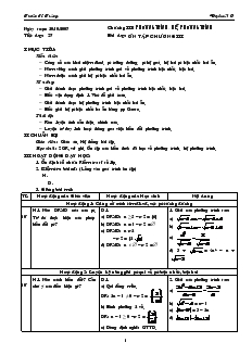 Bài giảng Tiết dạy: 27 - Bài dạy: Ôn tập chương III