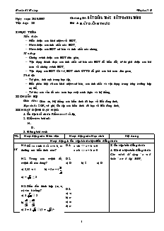 Bài giảng Tiết dạy: 28 - Bài 1: Bất đẳng thức