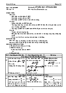 Bài giảng Tiết dạy: 29 - Bài 1: Bất đẳng thức