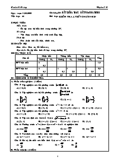 Bài giảng Tiết dạy: 44 - Bài dạy: Kiểm tra 1 tiết chương IV