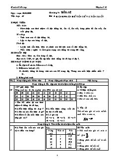 Bài giảng Tiết dạy: 45 - Bài 1: Bảng phân bố tần số và tần suất