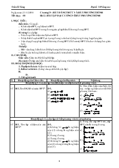 Bài giảng Tiết dạy: 48 - Bài 2: Bài tập đại cương về bất phương trình