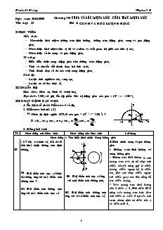 Bài giảng Tiết dạy: 53 - Bài 1: Cung và góc lượng giác