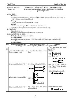 Bài giảng Tiết dạy: 63 - Bài 8: Một số phương trình và bất phương trình qui về bậc hai