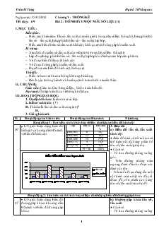 Bài giảng Tiết dạy: 69 - Bài 2: Trình bày một mẫu số liệu