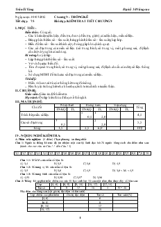 Bài giảng Tiết dạy: 75 - Bài dạy: Kiểm tra 1 tiết chươngV