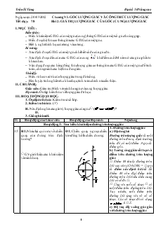 Bài giảng Tiết dạy: 78 - Bài 2: Giá trị lượng giác của góc (cung) lượng giác