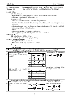 Bài giảng Tiết dạy: 80 - Bài 2: Bài tập giá trị lượng giác của góc (cung) lượng giác