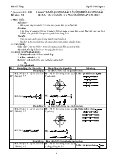Bài giảng Tiết dạy: 81 - Bài 3: Gía trị lượng giác của góc (cung) có liên quan đặc biệt