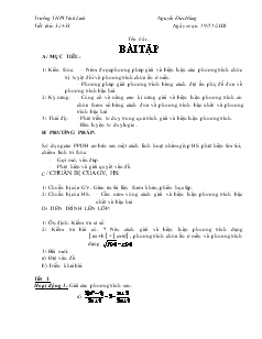 Bài giảng Tiết thứ 32, 33: Bài tập