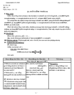 Bài giảng Tuần 20 - Tiết 33: Bất đẳng thức