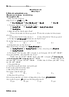 Bài kiểm tra 1 tiết môn: Đại số
