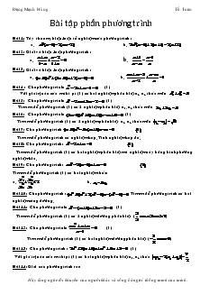 Bài tập phần phương trình