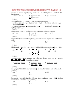 Bài tập trắc nghiệm hình học và đại số 10