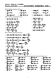 Bài tập về phương trình, hệ phương trình trường PTTH Lê Văn Thiêm năm học: 2008 - 2009