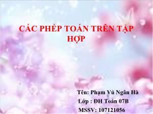 Các phép toán trên tập hợp