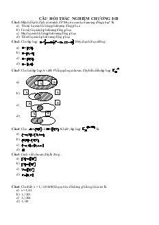 Câu Hỏi Trắc Nghiệm Chương I Và Chương II Đại Số 10