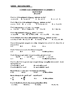 Câu hỏi trắc nghiệm môn toán khối 10 ban cơ bản