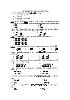 Câu hỏi trắc nghiệm ôn chương I